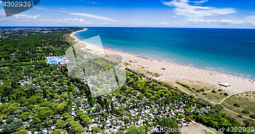 Image of Italy, the beach of the Adriatic sea. Rest on the sea near Venic