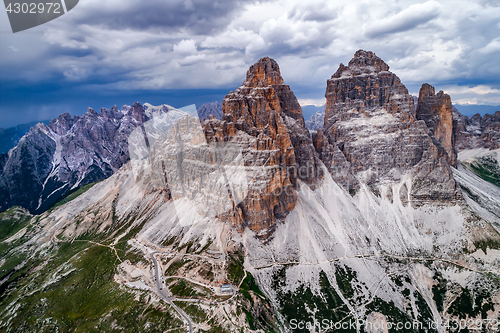 Image of National Nature Park Tre Cime In the Dolomites Alps. Beautiful n