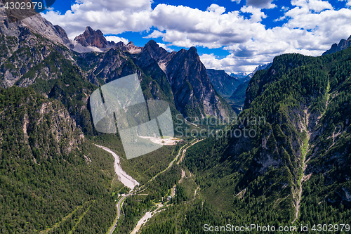 Image of Scenic view of the beautiful landscape in the Alps