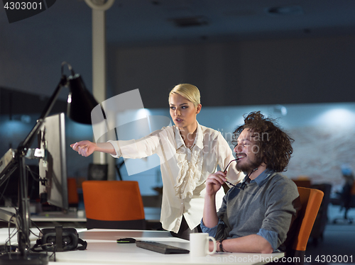 Image of designers in the night startup office