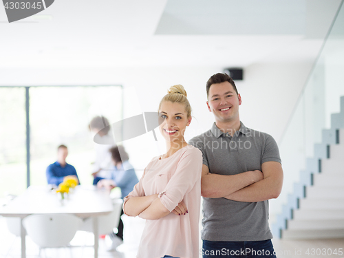 Image of Startup Business Team At A Meeting at modern office building