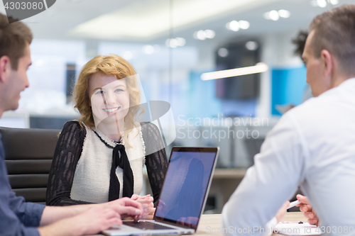 Image of Startup Business Team At A Meeting at modern office building