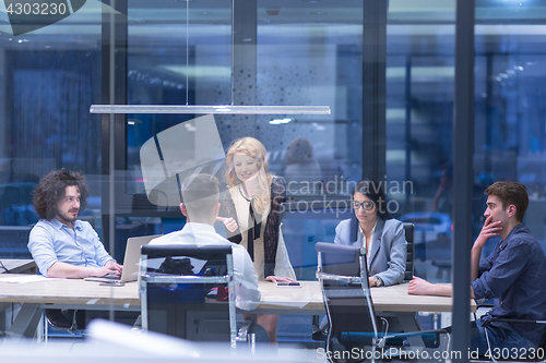 Image of Startup Business Team At A Meeting at modern office building