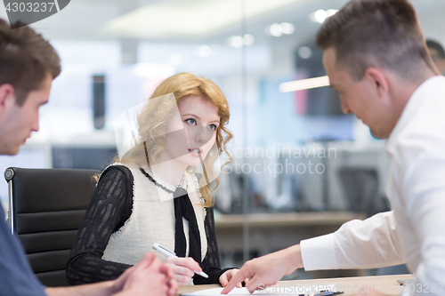 Image of Startup Business Team At A Meeting at modern office building