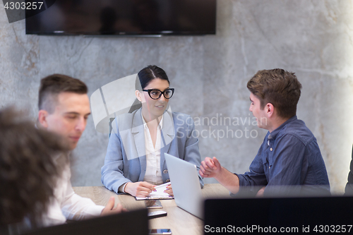 Image of Startup Business Team At A Meeting at modern office building