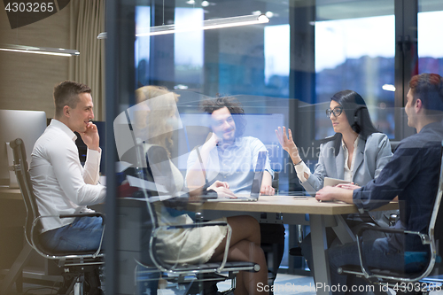 Image of Startup Business Team At A Meeting at modern office building