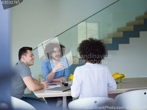Image of Multiethnic startup Business Team At A Meeting at modern office 