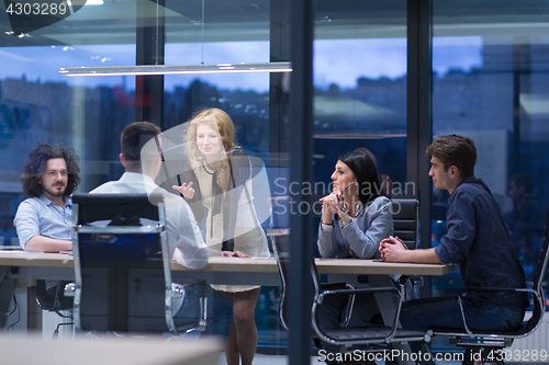 Image of Startup Business Team At A Meeting at modern office building