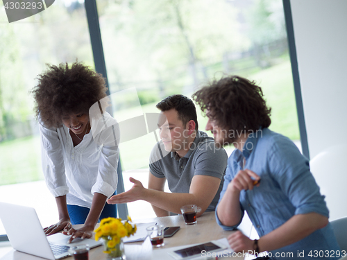 Image of Multiethnic startup Business Team At A Meeting at modern office 