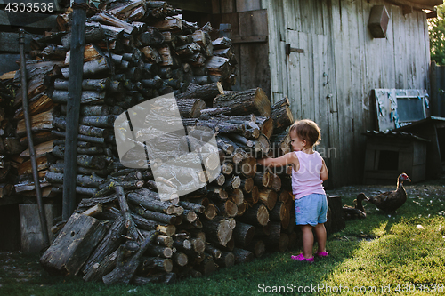 Image of Child playing in backyard