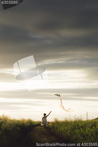 Image of Anonymous girl with kite