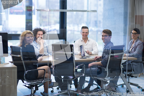 Image of Startup Business Team At A Meeting at modern office building