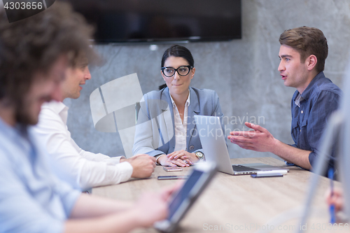 Image of Startup Business Team At A Meeting at modern office building