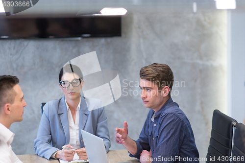 Image of Startup Business Team At A Meeting at modern office building
