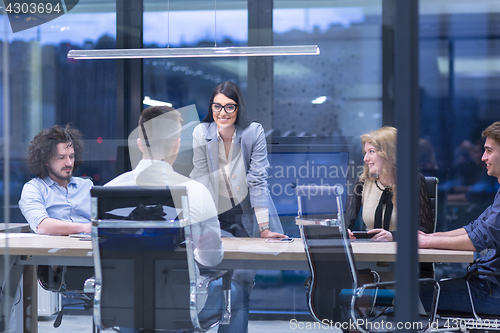 Image of Startup Business Team At A Meeting at modern office building