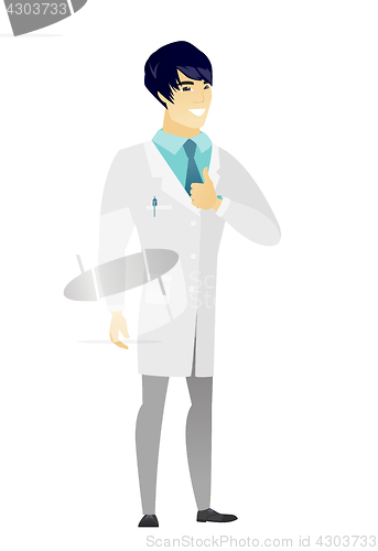 Image of Doctor giving thumb up vector illustration.