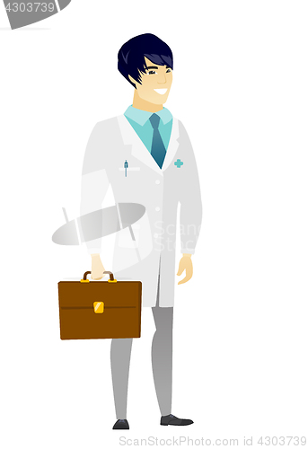 Image of Asian doctor holding briefcase.