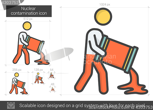 Image of Nuclear contamination line icon.