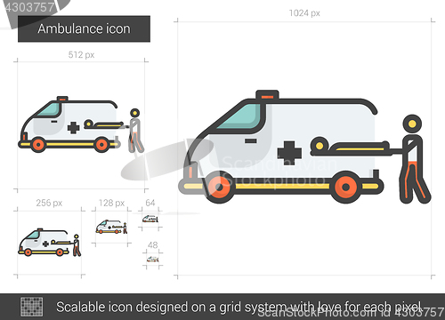 Image of Ambulance line icon.