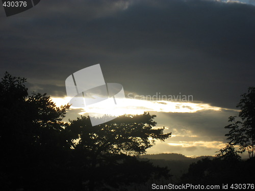 Image of Dark sky at sunset