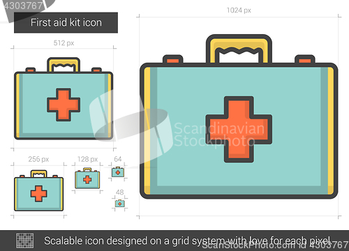 Image of First aid kit line icon.