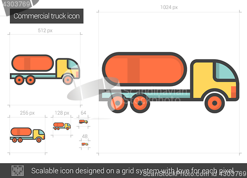 Image of Commercial truck line icon.