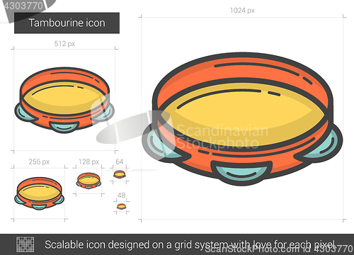 Image of Tambourine line icon.