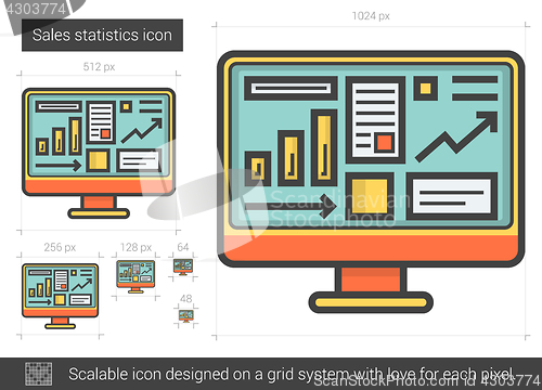 Image of Sales statistics line icon.