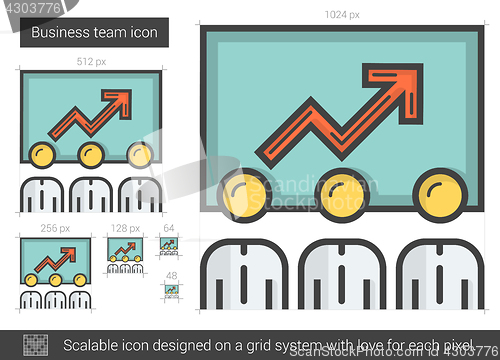 Image of Business team line icon.
