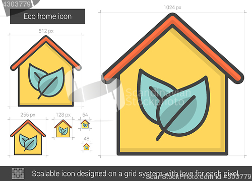 Image of Eco home line icon.