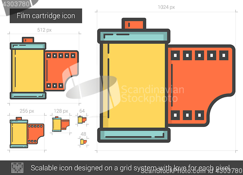 Image of Film cartridge line icon.