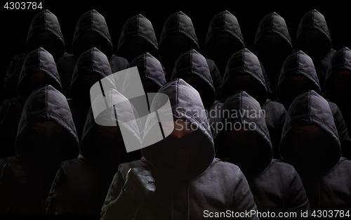 Image of Many thieves on black background