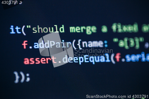 Image of Software developer programming code