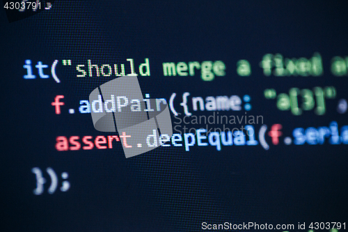 Image of Software developer programming code