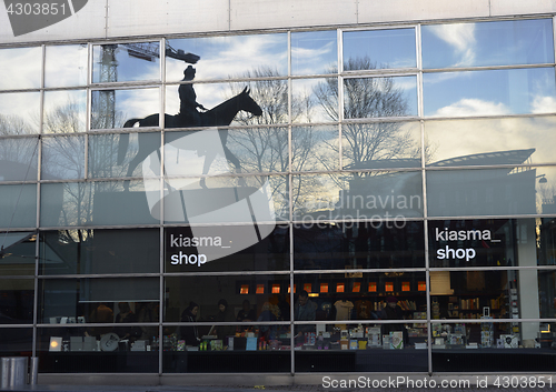 Image of HELSINKI, FINLAND – MARCH 16, 2016: A reflection of the equest