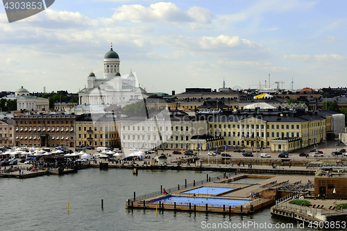 Image of HELSINKI, FINLAND – JUNE 15, 2017: View of Helsinki from the s