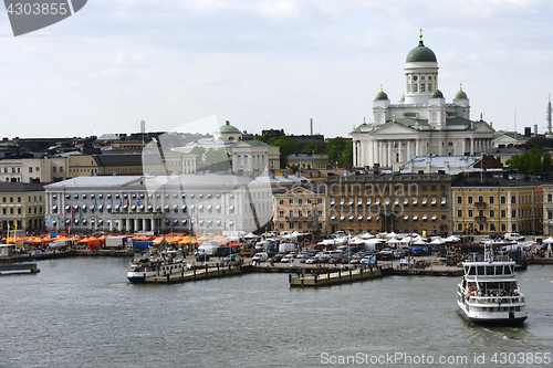 Image of HELSINKI, FINLAND – JUNE 15, 2017: View of Helsinki from the s