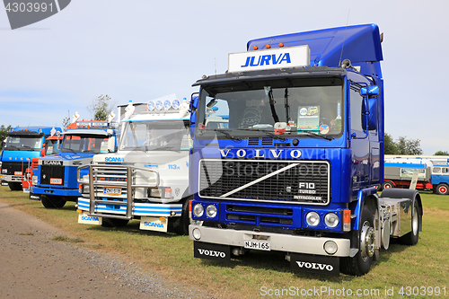 Image of Blue Volvo F10 in Classic Truck Lineup
