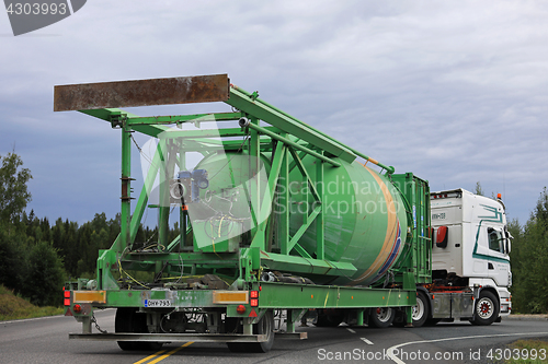 Image of Silo Trailer Transport along Road