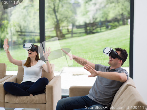 Image of Couple using virtual reality headset