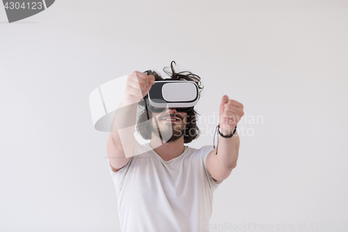 Image of Man using headset of virtual reality