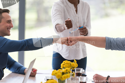 Image of Multiethnic startup business team on meeting