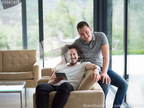 Image of Gay Couple Love Home Concept