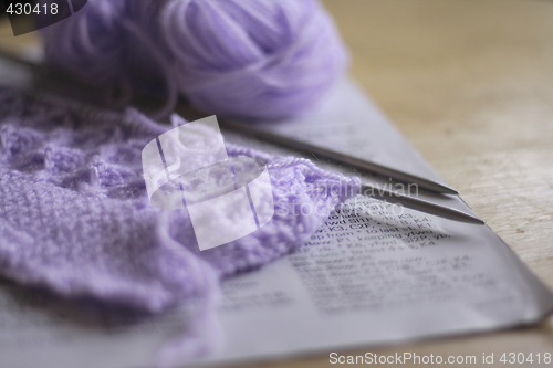 Image of knitting on needles