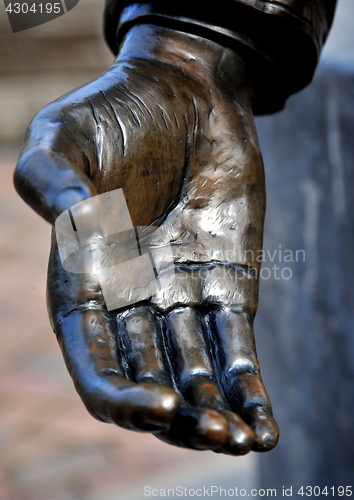 Image of Helping hand statue.