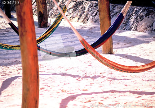 Image of Hammocks on the beach.