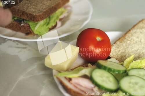 Image of wholemeal salad sandwich