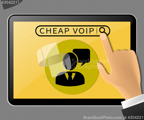 Image of Cheap Voip Tablet Representing Internet Voice 3d Illustration