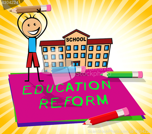 Image of Education Reform Displays Changing Learning 3d Illustration