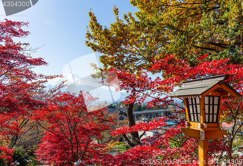 Image of Japanese temple and Fujiyama